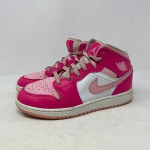 Nike Air Jordan 1 Mid GS Fierce Pink White FD8780-116 Kids Size 4Y